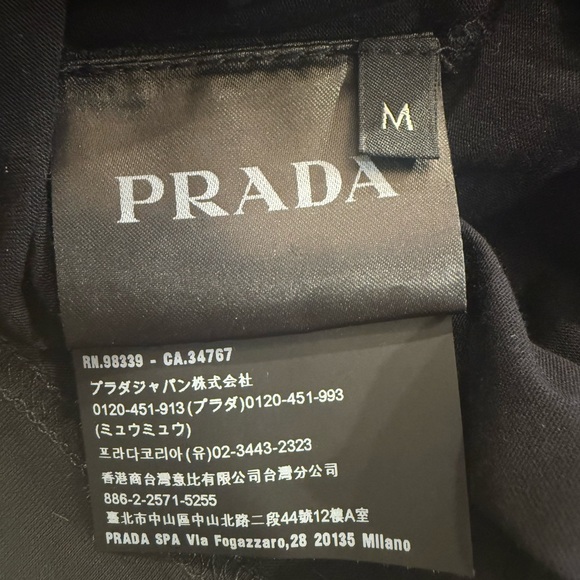 Prada Black Short Sleeve Tee triangle Prada logo back. Sz: M - Picture 3 of 5